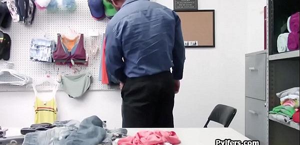  Officers big dick craves for teen pussy at his office